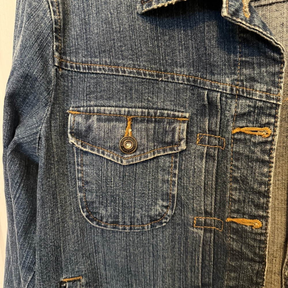 St Johns Bay Women’s L Blue Jeans Denim Cotton Blend Jacket Coat Spring Fall - Picture 2 of 16